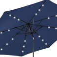thumbnail image 6 of Four Seasons Courtyard 9’ Patio Market LED Umbrella with Steel Pole, Navy, 6 of 9