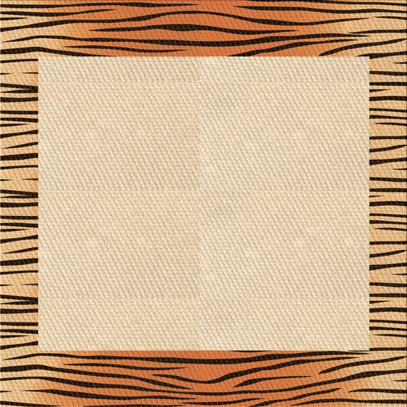 Ahgly Company Machine Washable Indoor Square Transitional Golden Blonde Gold Area Rugs, 5' Square