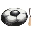 thumbnail image 1 of gancho de cierre kits de alfombra diy cojín bordado de fútbol con ganchillo de madera, 1 of 9