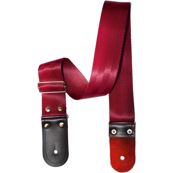 Correa para guitarra, Strap o Tahali para guitarra acústica, bajo eléctrico, guitarra eléctrica Kidam Cinturón seguridad nylon vino
