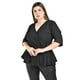 thumbnail image 1 of Blusa corte peplum con brillo Roman Fashion /Tallas Extras, 1759 (Negro) negro 38, 1 of 5