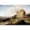 thumbnail image 2 of Charles Cornelisz. de Hooch 24x18 Gold Ornate Framed and Double Matted Museum Art Print Titled - Landscape with a Roman Ruin, 2 of 4