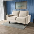 thumbnail image 2 of Pemberly Row 58" Upholstered Velvet Loveseat with Square Arms in Ivory, 2 of 17