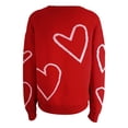 thumbnail image 5 of DHFJKG Womens Sweaters Oversized Knitted Pullover Heart Print Top Casual Long Sleeve Crewneck Spring Fall Outfits Stylish Tops, 5 of 6