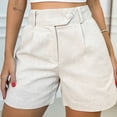thumbnail image 5 of Xdegoge High Waisted Shorts for Women Casual Summer Pleated Dressy Shorts with Pockets Cuffed Hem Fashion Shorts for Women Elegant Chino Style Shorts for Office Vacation Travel, 5 of 5