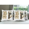 thumbnail image 6 of Ambesonne Animal Throw Pillow Cover 4 Pack, Koala Panda Watercolor, 16", Beige Black, 6 of 7