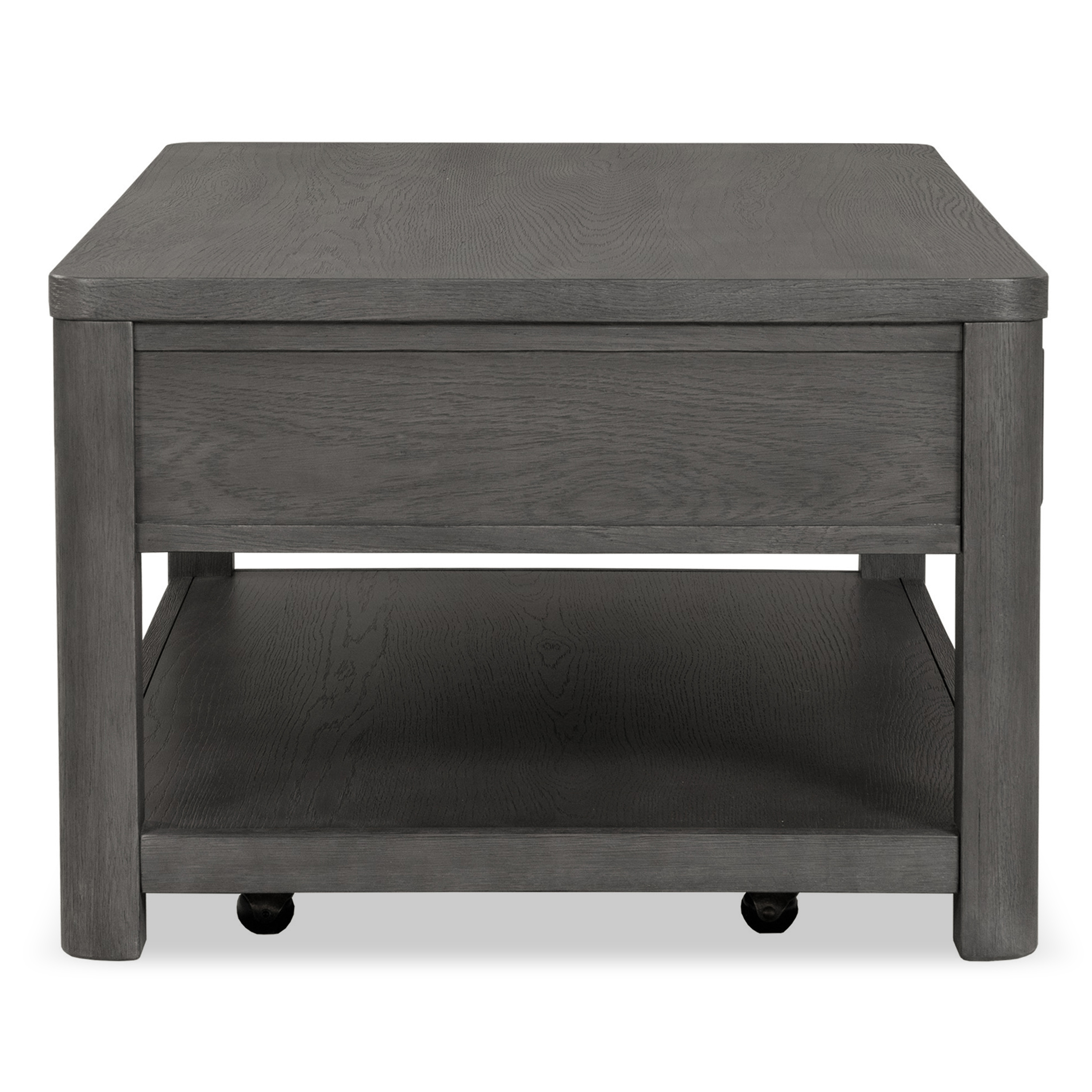 Furniture of America Cheri Modern Solid Wood Coffee Table with 2-Drawer and Casters, Ash Gray