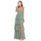 thumbnail image 1 of Vestido de dama de honor Dessiny Empire Waist con volantes de eucalipto, 1 of 7