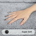 thumbnail image 2 of Bathroom Rugs Set 4, Yamaziot Non Slip Bath Runners, Absorbent Soft Shaggy Plush Microfiber Shower Rug with Toilet Floor Mat, Solid Gray, 2 of 7