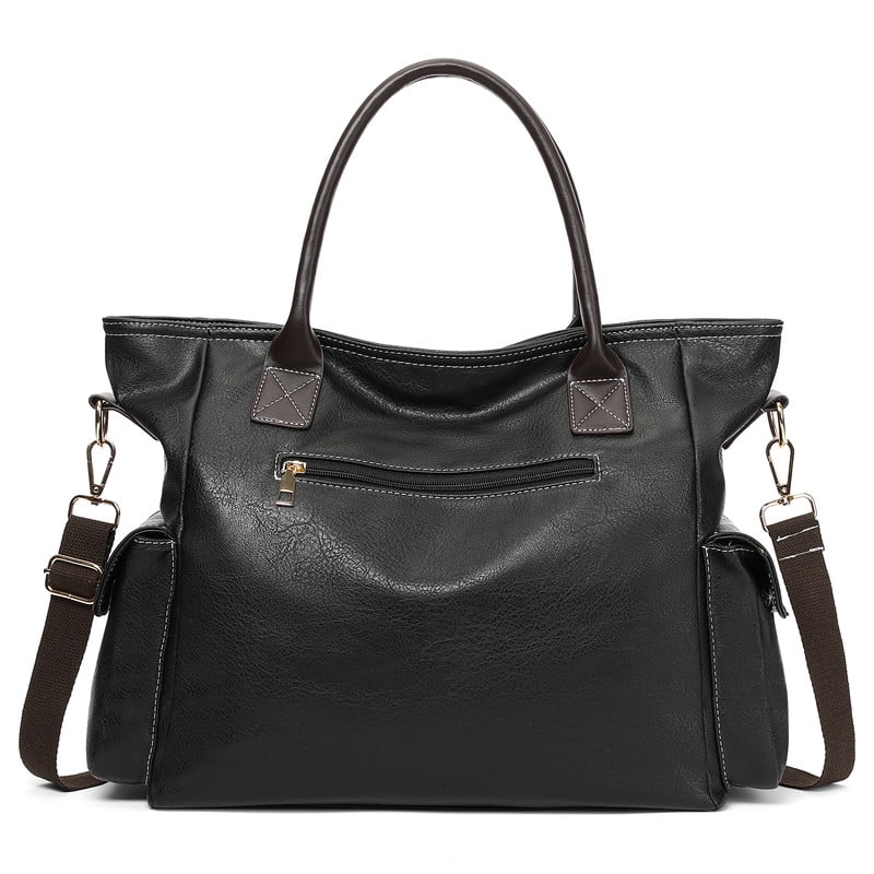 GAEKEAO Women's Shoulder Bag Plain Vintage Metal Buckle Zip Large Capacity Travel Tote Bag adjustable strap satchel Crossbody Handbag