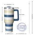 thumbnail image 2 of OBREWU Blue Tan and White Tumbler with Handle and Lid,Blue Tan and White 40oz Double Wall Vacuum Insulated Tumbler,Cups Gift for Women and Men, 2 of 7