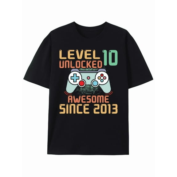 T-Shirt Level 10 Unlocked: Awesome Since 2013 Gaming Birthday Tee