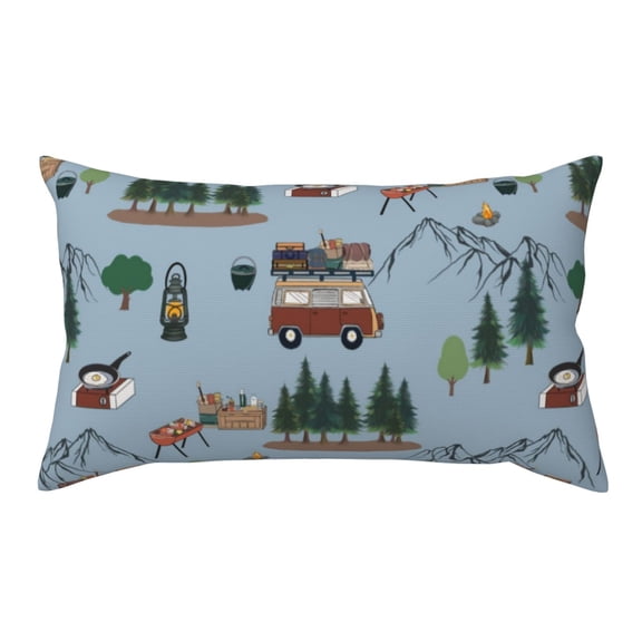Rateoe Standard Pillowcases 20x36 Inches Camping Caravan Pattern Printed Pillow Covers with Envelope Closure(Pillows are not Included)