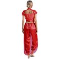 thumbnail image 4 of Mono de Bollywood con lentejuelas para mujer, trajes de Cosplay de princesa árabe de Halloween, peleles, disfraz de danza del vientre adornado con gemas, 4 of 5