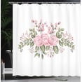 thumbnail image 3 of Ambesonne Pink Floral Shower Curtain, Roses Buds Leaves Art, 69"Wx70"L, Pale Rose and Peacock Green, 3 of 4