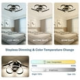 thumbnail image 3 of Cusp Barn 22 Inch Ceiling Fan with Light, Modern Low Profile Flush Mount Dimmable LED 3 Color Ceiling Light 6 Speeds Indoor Reversible Ceiling Fan for Bedroom Living Room, 3 of 9