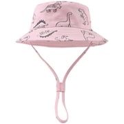 Fuyit Beach Baby Sun Hat UPF 50+ Sun Protection Wide Brim Summer Baby Boy Bucket Hats Cute Toddler Sun Hats for Boy, Pink