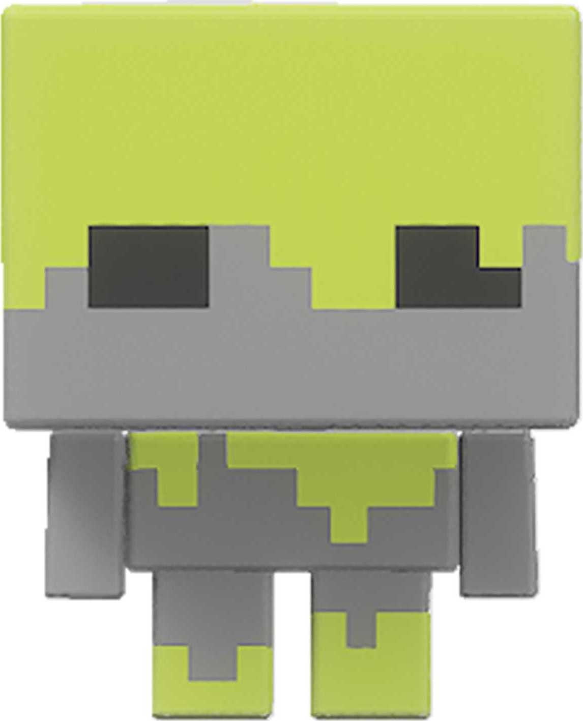 Minecraft Legends Mossy Golem Mini Action Figure, Mob Head Minis Toy with Pixelated Design