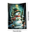 thumbnail image 3 of WEGFTDUOP Christmas Snowman Print Double-sided Blanket Comfortable And Soft Flannel Blanket Merry Christmas Blanket Suitable For Bedroom Sofa Christmas Decoration Blankets And Throws, Bed Blankets, 3 of 6