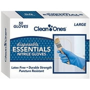 Clean Ones, 513086 Disposable Nitrile, 50ct Latex Free, Lightly Powdered Gloves,