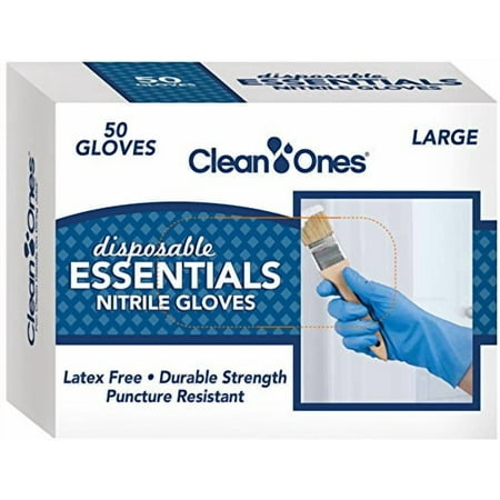 Clean Ones, 513086 Disposable Nitrile, 50ct Latex Free, Lightly Powdered Gloves,
