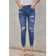 thumbnail image 3 of ABPHQTO Pantalón vaquero boyfriend desgastado azul claro de mujer, 3 of 5