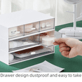 thumbnail image 4 of Caja de almacenamiento Caja de almacenamiento de escritorio tipo cajón Organizador de cosméticos Caja de almacenamiento de plástico Combinación Multicapa Apilable, 4 of 4