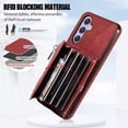 thumbnail image 5 of Jiahe Cover For Samsung Galaxy A54 5G Wallet Cover with Credit Card Holder Slot Shoulder Crossbody Strap PU Leather Zipper Pocket Case Cover,Red, 5 of 10