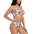 thumbnail image 2 of Daiia Lilies Flowers Women's Bikini Set Two Piece Swimsuit High Waisted Bikini Adjustable Straps Bikini Perfect for Beach, Pool, and Summer Vacation-Small, 2 of 9