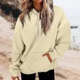 thumbnail image 2 of Women's Casual Oversized Hoodie Sweatshirt Long Sleeve Drawstring Pullover with Pocket Pink, 2 of 6
