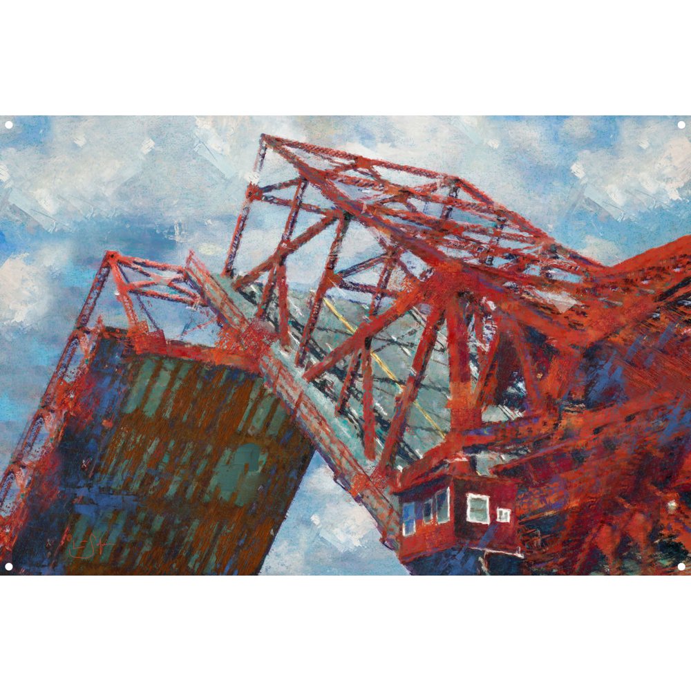 "Bridge Lift" (Broadway Bridge, Portland, Oregon) Metal Art Print by Lisa Sofia Robinson (12" x