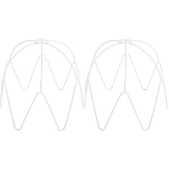 HOMEMAXS 2pcs DIY Lampshade Frame Metal Wire Lampshade Frame Pendant Lamp Bulb Cage Frame