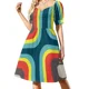 thumbnail image 1 of Vestido de verano sin mangas para mujer traje con estampado cuadrado color azul, 1 of 6