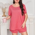 thumbnail image 1 of Conjunto de pijama de manga corta suave para mujer trajes de salón de 2 piezas ropa de casa diaria para mujer, 1 of 7
