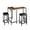 Wood, variant on Space-Saving L-Shaped Bar Table Set with Power Outlets – 63" Counter Height Dining Table for 2-4 – Breakfast Nook Corner Table with 2 Stools – Modern Living Room Furniture
