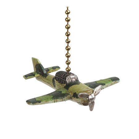 

Clementine Design Fighter Plane Ceiling Fan Light Dimensional Pull Resin Green