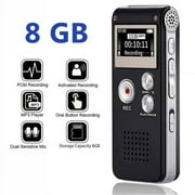Digital Voice Recorder Voice Activated Spy Recorder for Lectures, Meetings, Interviews 8GB Audio Recorder Mini Portable Tape Dictaphone with Playback, USB, MP3