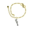 thumbnail image 2 of Delight Jewelry Silvertone Crystal Script ''Believe'' Gold-tone Paw Infinity Link Chain Bracelet, 6"+2" Extender, 2 of 3