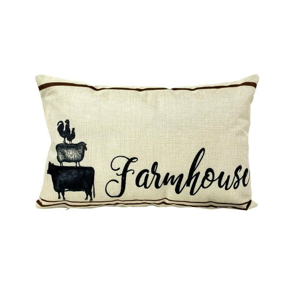 Farmhouse Stacked Animals | Pillow Cover | 18 x 12 | Primitive Decor | Cow Sheet Rooster | Farmhouse Decor | Throw Pillows | Cabin Decor