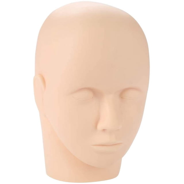 Massage Practice Mannequin,Soft Rubber Eyelash Graft Makeup Practice Mannequin Headform Mannequin Advanced Technology