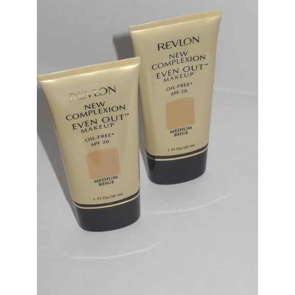 Revlon New Complexion Even Out Makeup Oil Free Foundation with SPF 20, Medium Beige, 1 Oz