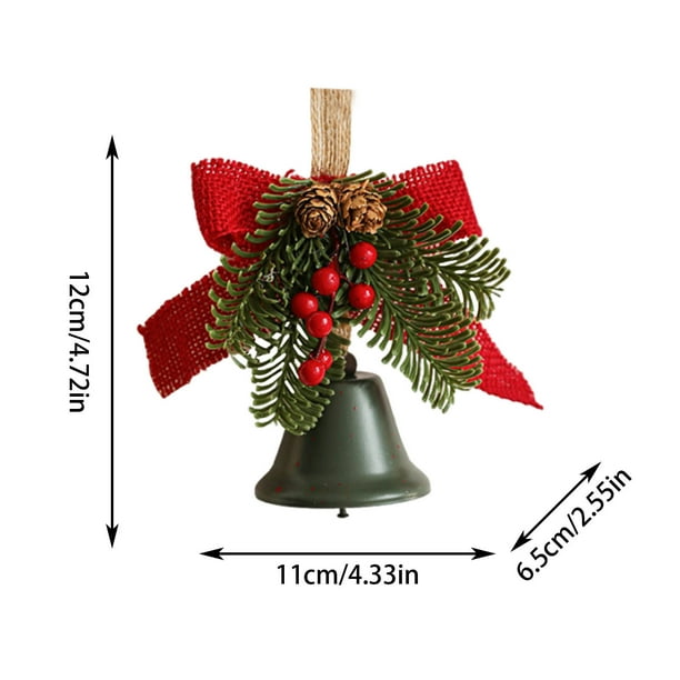 Lot De 4 Cloches Avec Décorations De Noël En Bois Blanc Et Verre H20cm