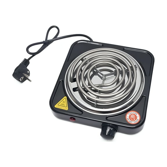 HIBIBUD Electric Single Burner Cooktop Compact and Portable Adjustable Temperature Hot Plate 1000W Stainless