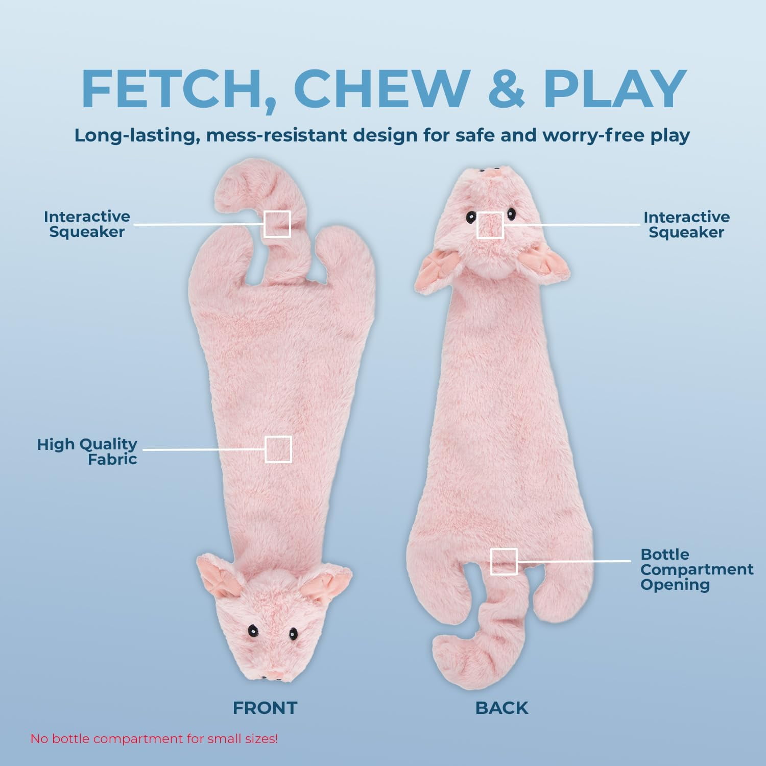 Best Pet Supplies 2-in-1 Fun Skin Stuffless Dog Squeaky Toy Pig & Wild Duck, Medium