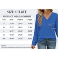 thumbnail image 5 of MOSHU Long Sleeve Womens Tops Deep V Neck Blouses for Women Loose Fit Curved Hem Fall Shirts, 5 of 7