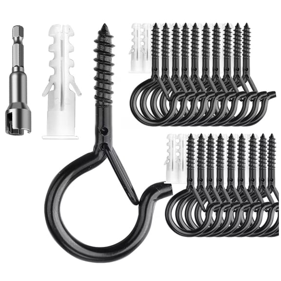 Screw in Hooks for Hanging Lights Plants, 2.2 Inch White Q-Hanger Cup Hooks Screw Ceiling Hooks Eye Hook, Wall Ceiling Mount, 20 Pack