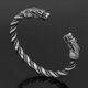 thumbnail image 4 of Brazalete vikingo de alambre trenzado con temática de dragón de acero inoxidable para hombre Brazalete de cabeza de dragón Brazalete trenzado (Plata), 4 of 5