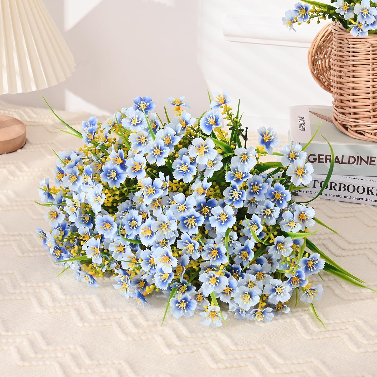 Artificial Flowers for Outdoors, 3Artificial Plants Outdoor, Fake Flowers, UV Resistant Faux Plants, Fake Outdoor Plants for Garden Porch Window Box Indoor Home Decor, Mix Color