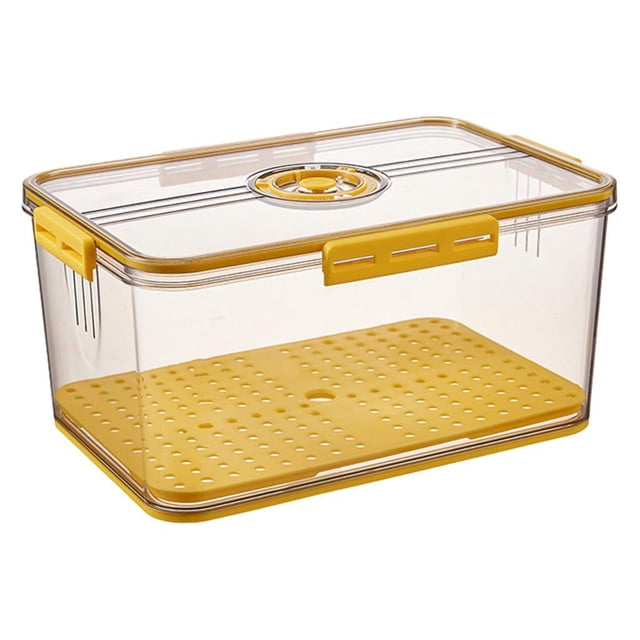 de alimentos Plástico Congelador Cajas de almacenamiento seguro Amarillo33.5x22.5x15.3 Gloria Tapas de contenedores de almacenamiento