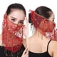 thumbnail image 4 of Velo facial de Danza del vientre Salvador con lentejuelas rojo, 4 of 5